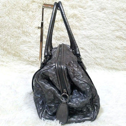 Dolce & Gabbana Boston Hand Bag Tote Purse 2way Leather Silver Authentic