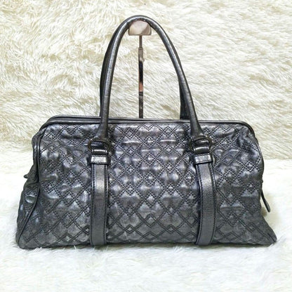 Dolce & Gabbana Boston Hand Bag Tote Purse 2way Leather Silver Authentic