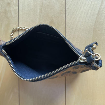 Dolce & Gabbana Accessory Pouch Hand Pouch Leopard Leather Authentic