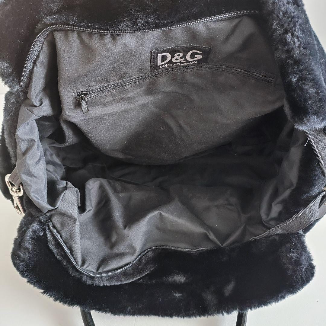 Dolce & Gabbana Hand Bag Tote Purse Logo Leather Black Authentic