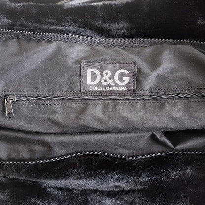 Dolce & Gabbana Hand Bag Tote Purse Logo Leather Black Authentic