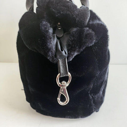 Dolce & Gabbana Hand Bag Tote Purse Logo Leather Black Authentic