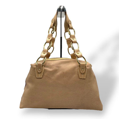 Dolce & Gabbana Shoulder Bag Purse Chain Logo Brown Burgundy Beige Authentic