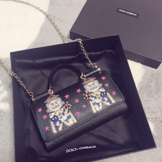 Dolce & Gabbana Shoulder Bag Purse Chain Authentic
