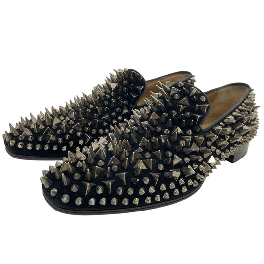 Christian Louboutin Slip-ons Shoes Sneakers Studs EU 42 US 9 Suede Black Auth