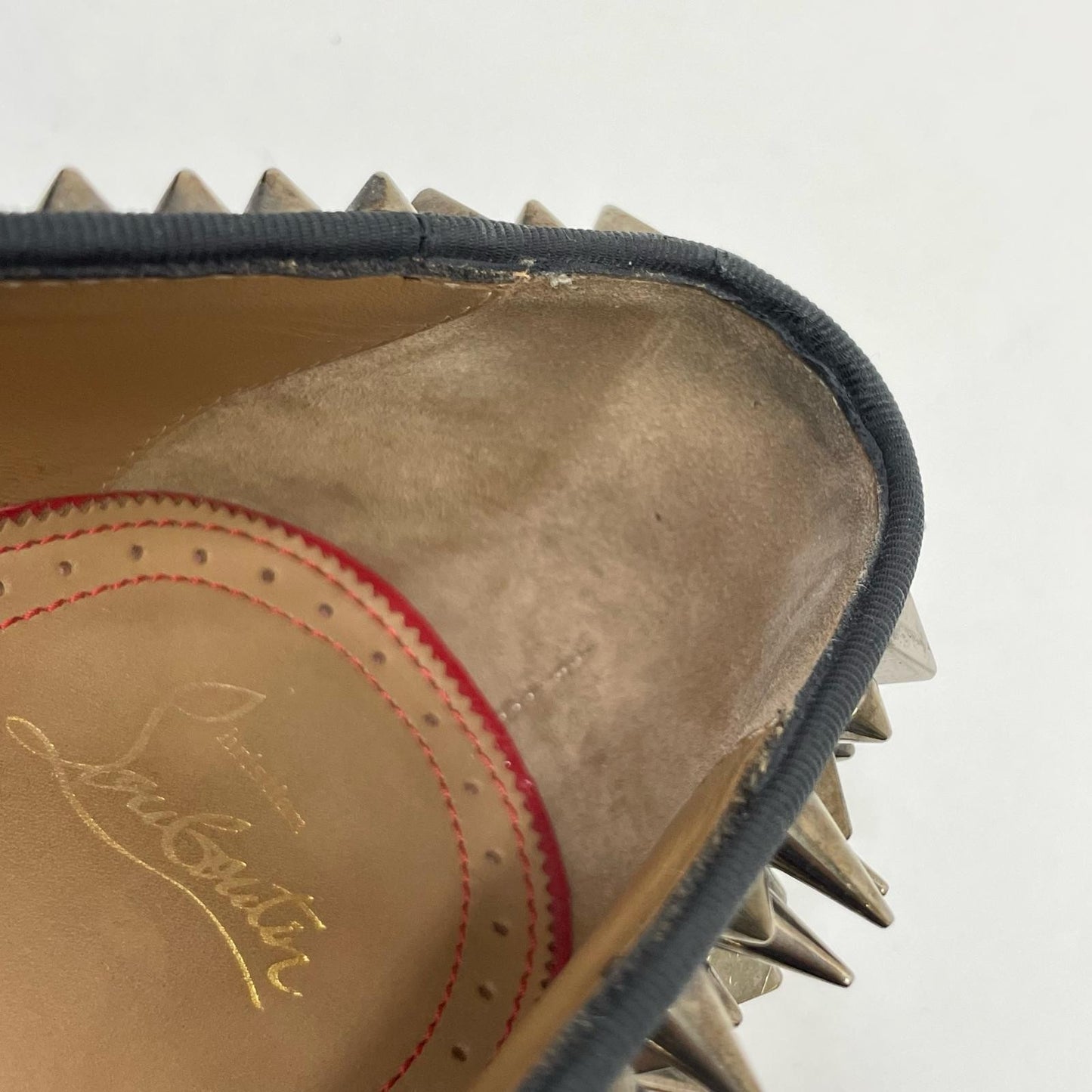 Christian Louboutin Slip-ons Shoes Sneakers Studs EU 42 US 9 Suede Black Auth