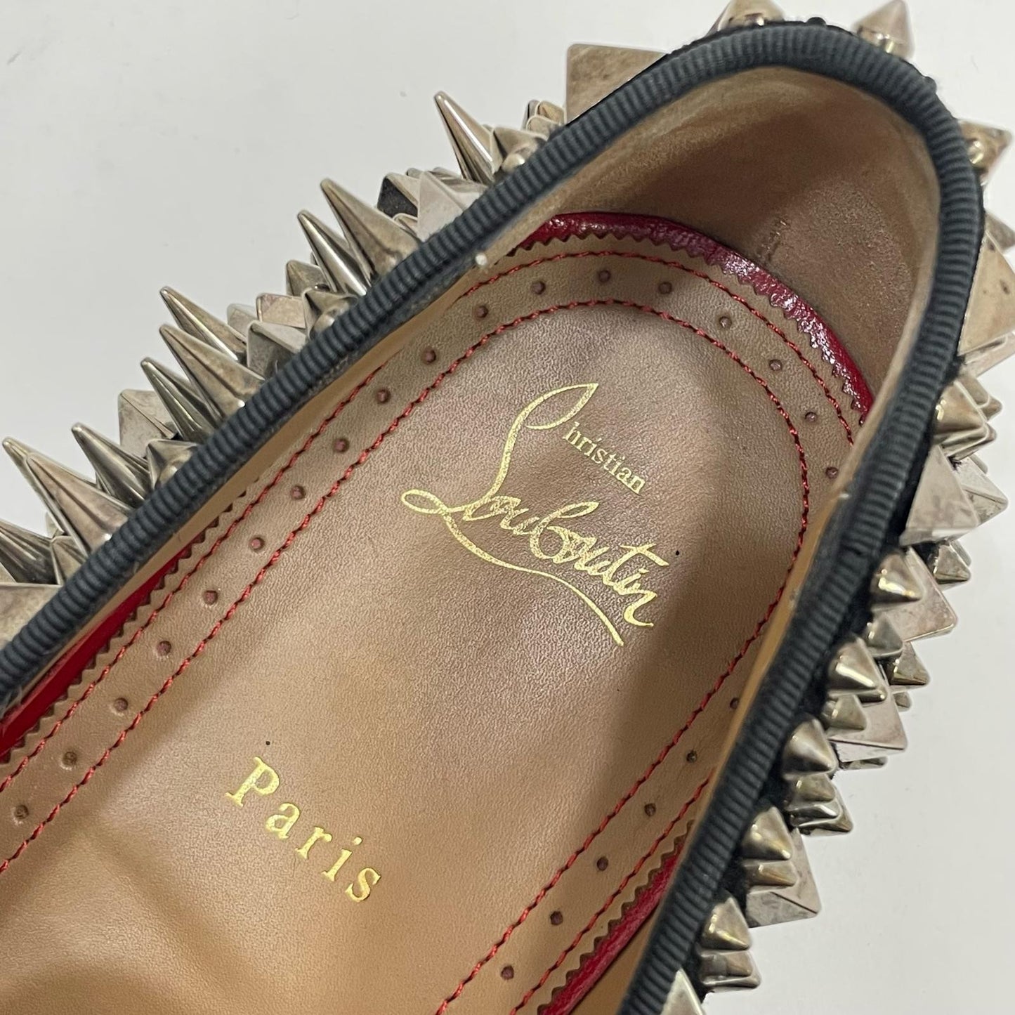 Christian Louboutin Slip-ons Shoes Sneakers Studs EU 42 US 9 Suede Black Auth