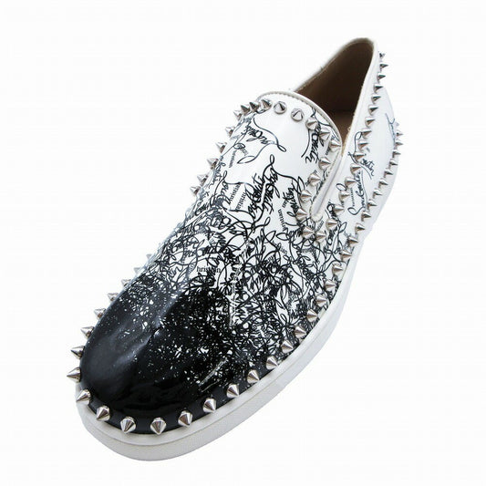 Christian Louboutin Slip-ons Shoes Sneakers Studs EU 41 US 8 White Authentic
