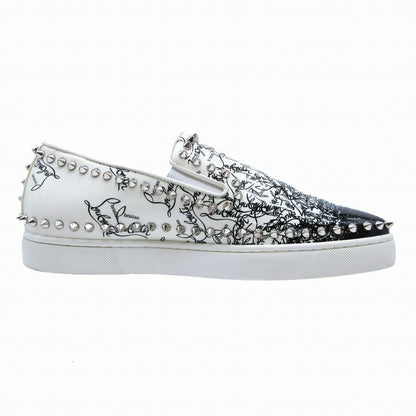 Christian Louboutin Slip-ons Shoes Sneakers Studs EU 41 US 8 White Authentic
