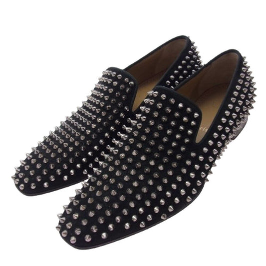 Christian Louboutin Slip-ons Shoes Sneakers Studs EU 42 US 9 Suede Leather Black