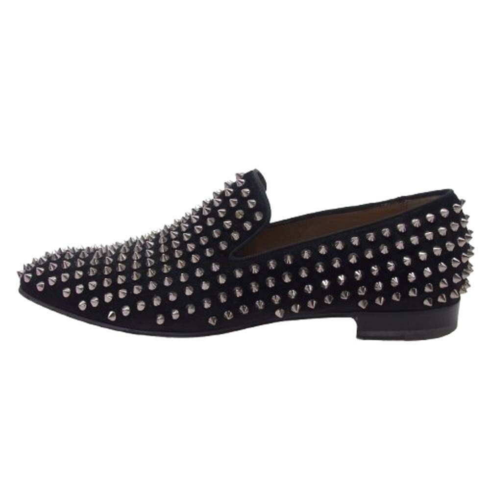 Christian Louboutin Slip-ons Shoes Sneakers Studs EU 42 US 9 Suede Leather Black