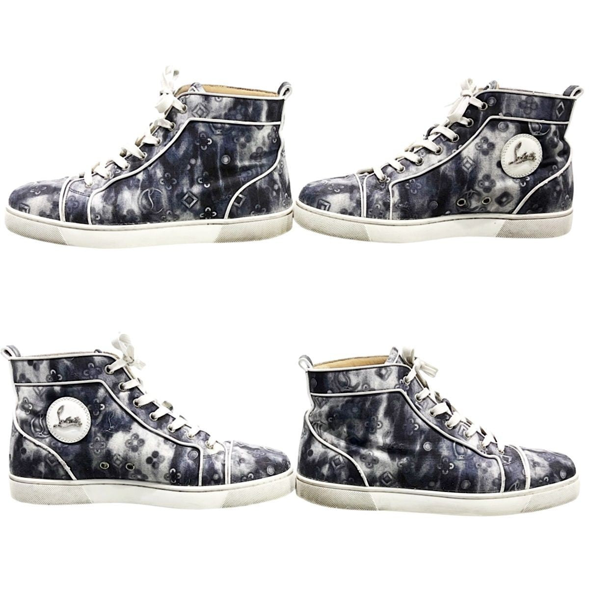 Christian Louboutin Sneakers Shoes High-cut EU 41.5 US 8.5 Blue Authentic