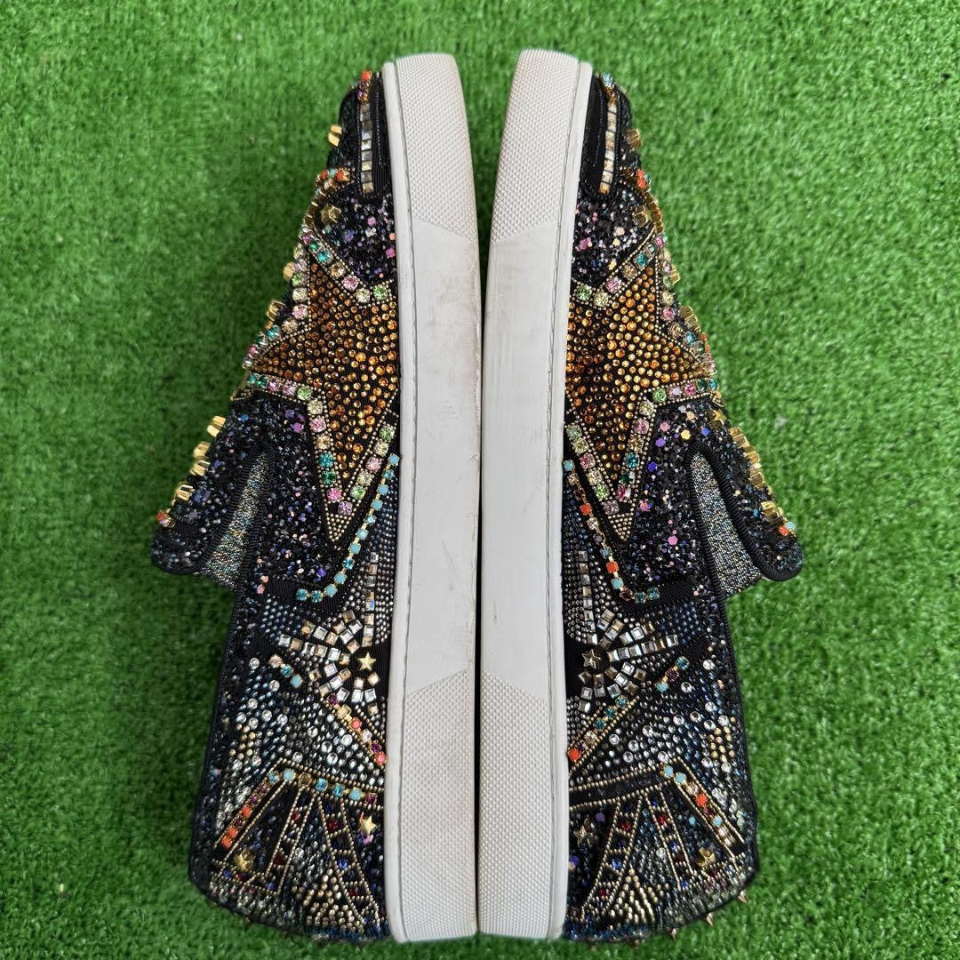 Christian Louboutin Slip-ons Shoes Sneakers EU 41 US 8 Black Multicolor Auth