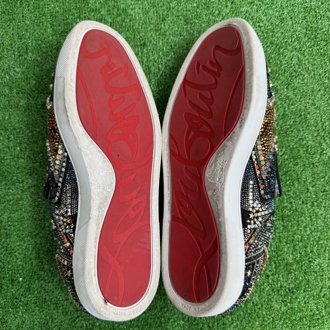 Christian Louboutin Slip-ons Shoes Sneakers EU 41 US 8 Black Multicolor Auth