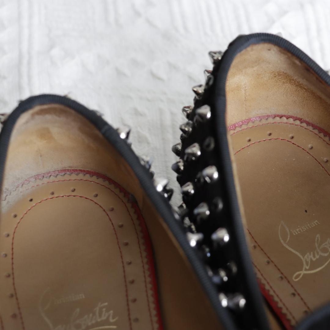 Christian Louboutin Dress Shoes Studs EU 42 US 9 Suede Black Authentic