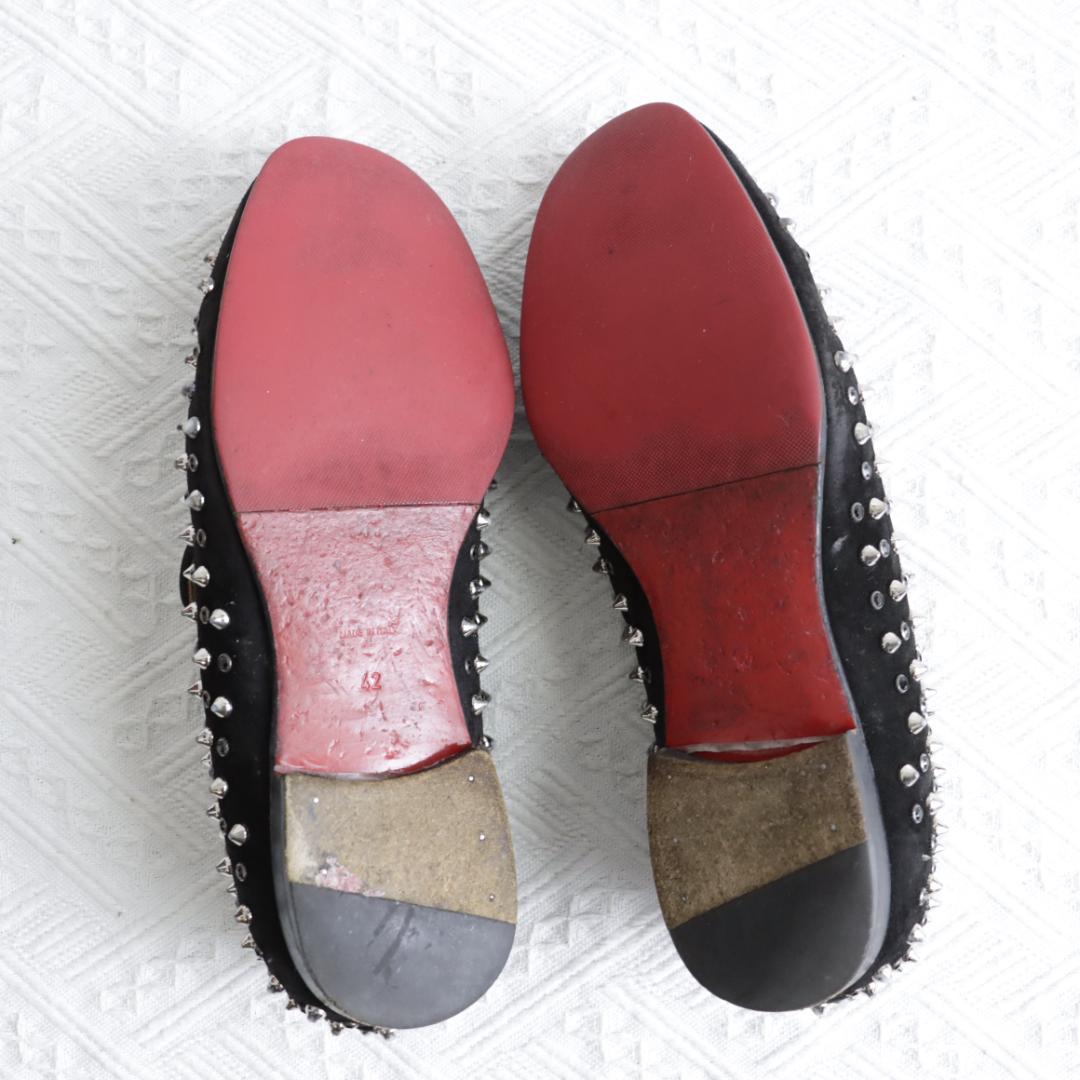 Christian Louboutin Dress Shoes Studs EU 42 US 9 Suede Black Authentic