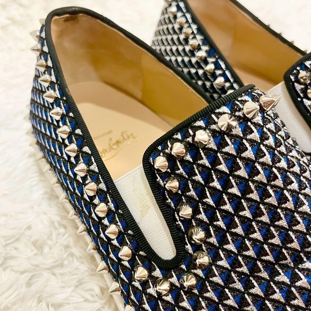 Christian Louboutin Slip-ons Shoes Sneakers Studs EU 41 US 8 Black Navy Silver
