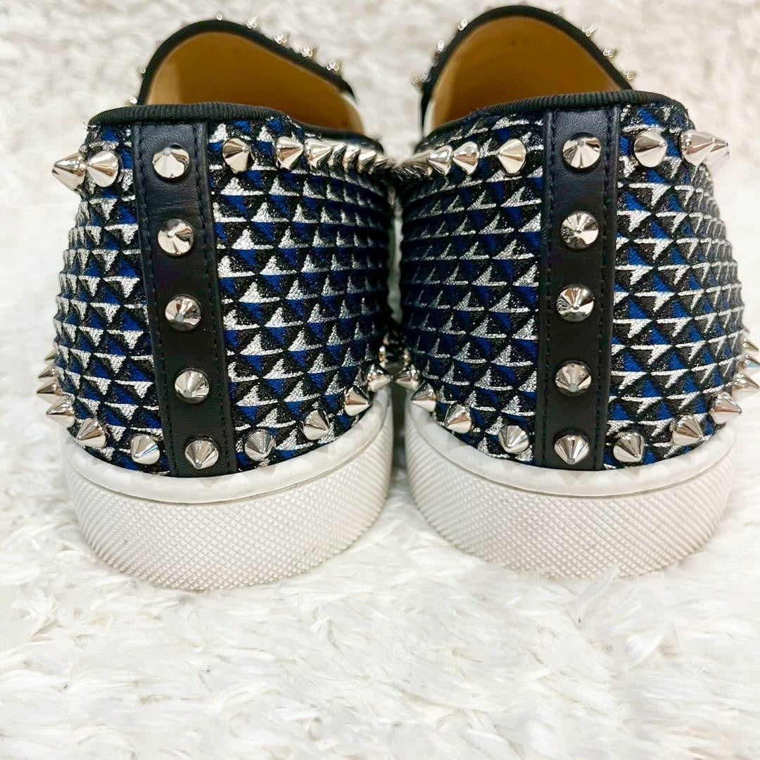 Christian Louboutin Slip-ons Shoes Sneakers Studs EU 41 US 8 Black Navy Silver