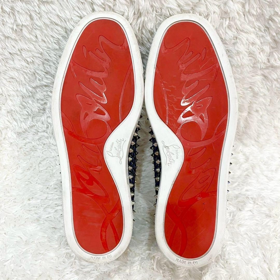 Christian Louboutin Slip-ons Shoes Sneakers Studs EU 41 US 8 Black Navy Silver