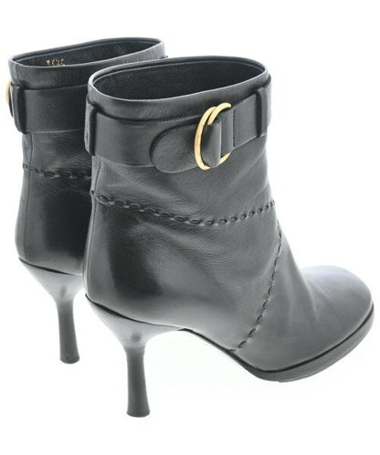 CHANEL Short Boots Shoes EU 36.5 US 6.5 Black Authentic