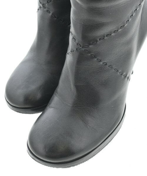 CHANEL Short Boots Shoes EU 36.5 US 6.5 Black Authentic
