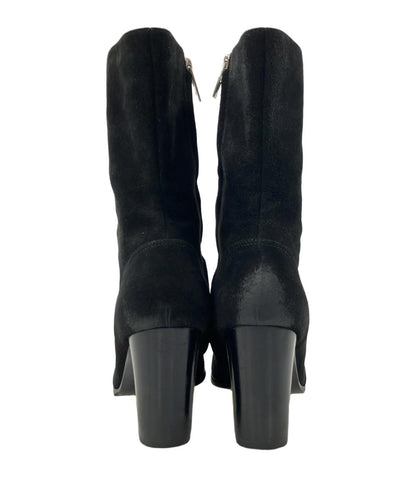 CHANEL Short Boots Shoes Side zip EU 39 US 9 Black Authentic