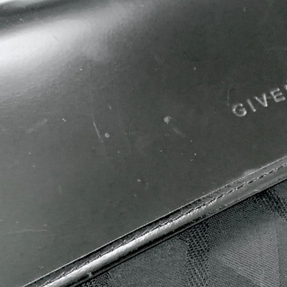 GIVENCHY Bag Logo Hand Tote Purse Leather Canvas Black Used Authentic