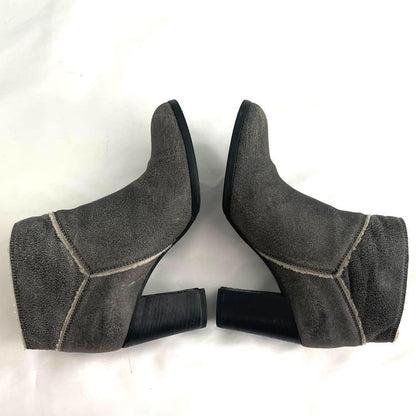 CHANEL Boots Shoes Cocomark EU 37.5 US 7.5 Mouton Leather Gray Authentic