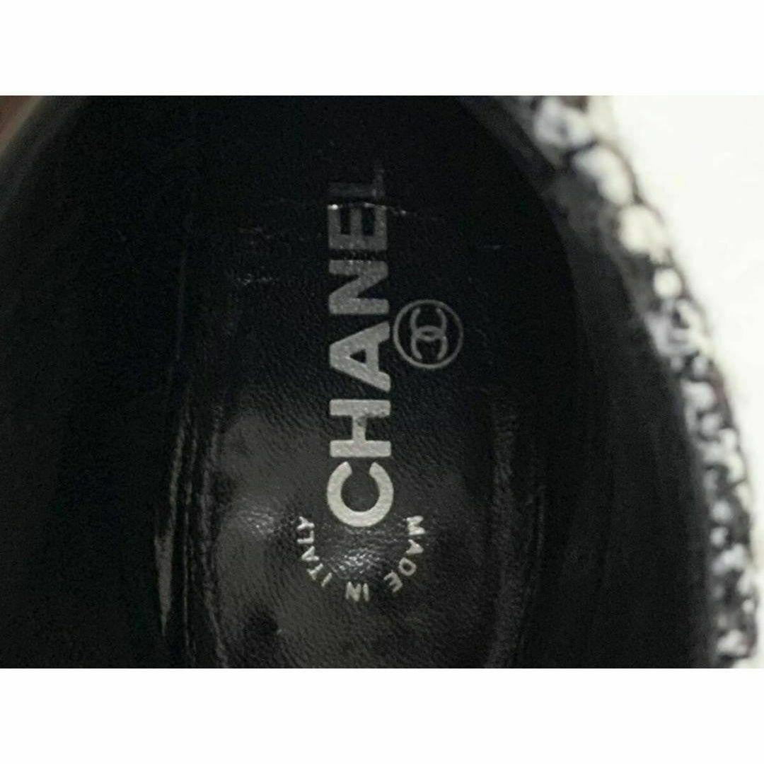 CHANEL Short Boots Shoes Cocomark EU 37 US 7 Leather Black White Authentic