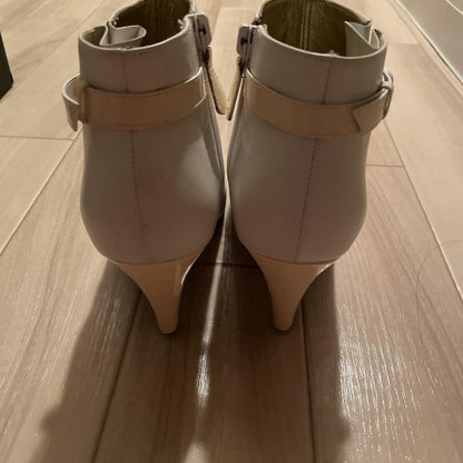 CHANEL Short Boots Shoes Cocomark EU 36.5 US 6.5 White Authentic