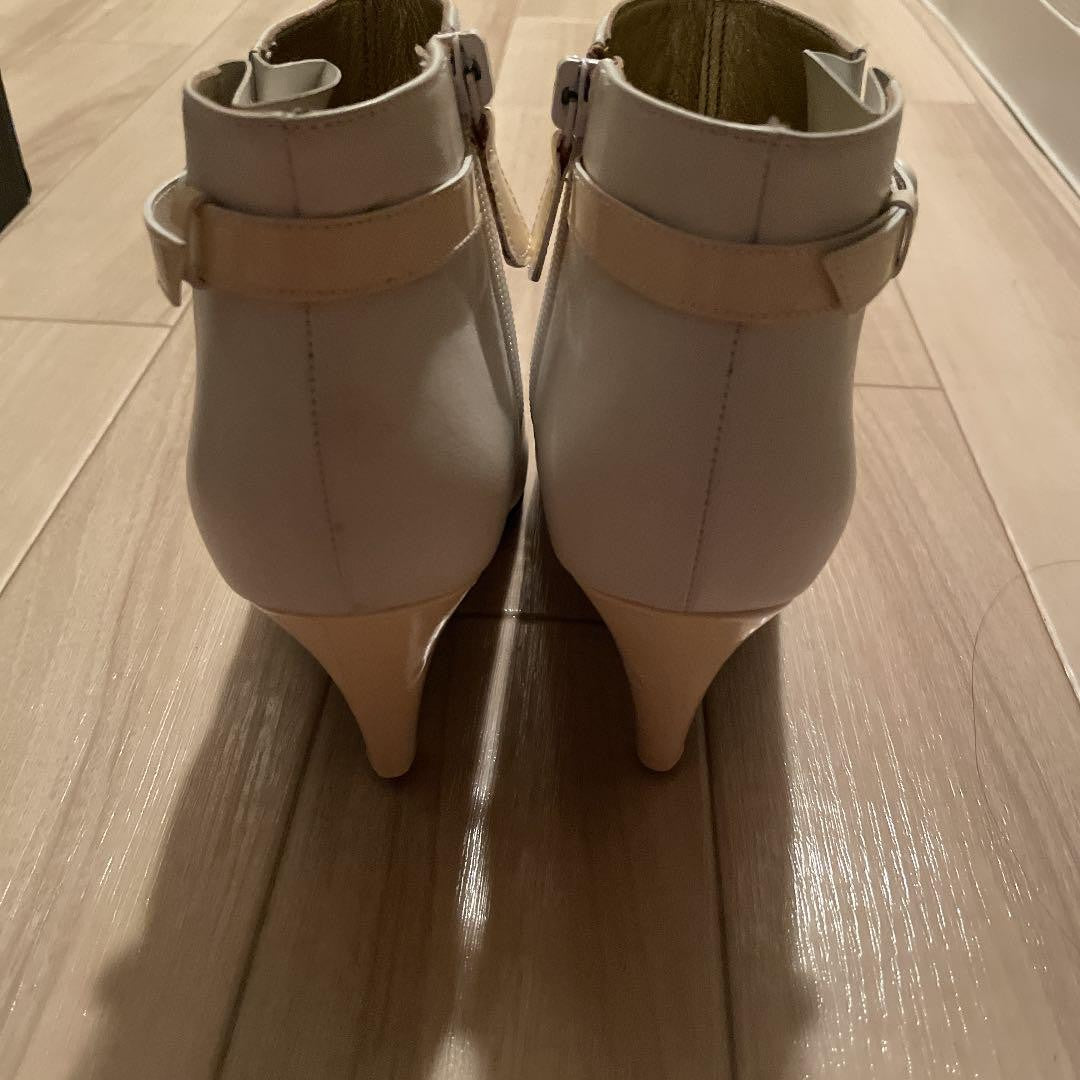 CHANEL Short Boots Shoes Cocomark EU 36.5 US 6.5 White Authentic