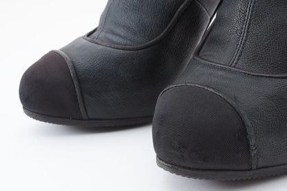 CHANEL Short Boots Shoes Cocomark EU 36 US 6 Black Authentic