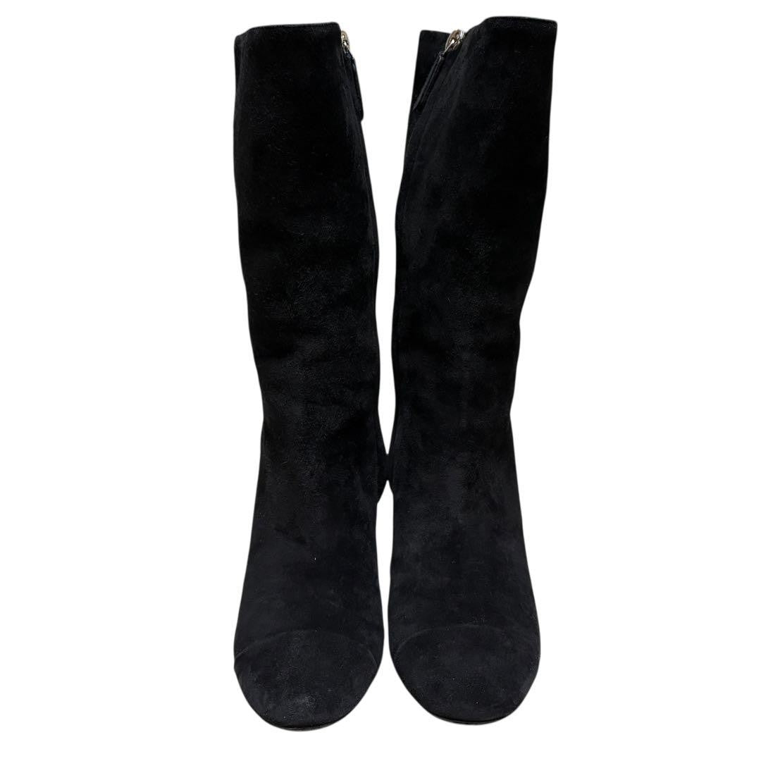 CHANEL Boots Shoes EU 35.5 US 5.5 Suede Black Authentic