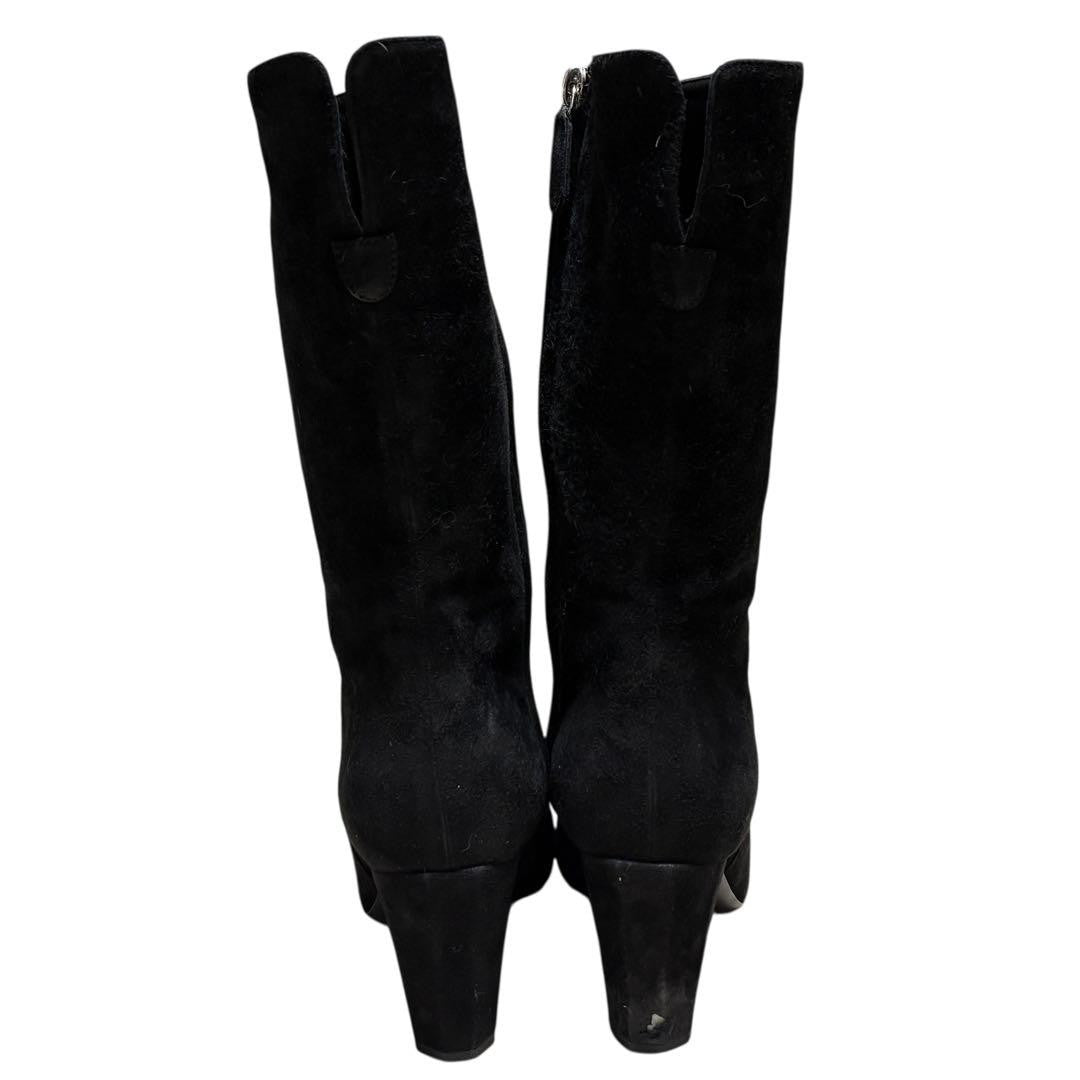 CHANEL Boots Shoes EU 35.5 US 5.5 Suede Black Authentic