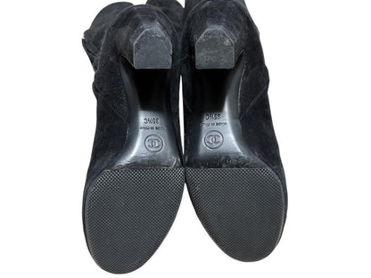 CHANEL Boots Shoes EU 35.5 US 5.5 Suede Black Authentic