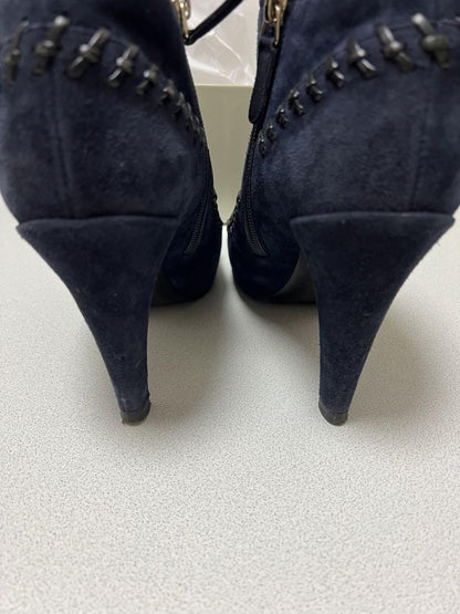 CHANEL Short Boots Shoes Cocomark EU 36.5 US 6.5 Suede Authentic