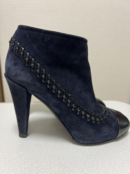 CHANEL Short Boots Shoes Cocomark EU 36.5 US 6.5 Suede Authentic