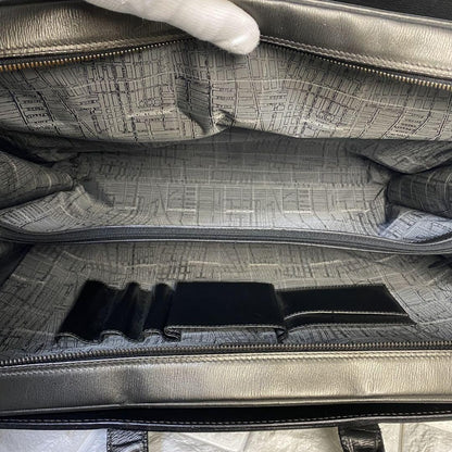 Montblanc Business Bag Briefcase Leather Dark Gray Authentic