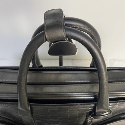 Montblanc Business Bag Briefcase Leather Dark Gray Authentic