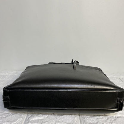 Montblanc Business Bag Briefcase Leather Dark Gray Authentic