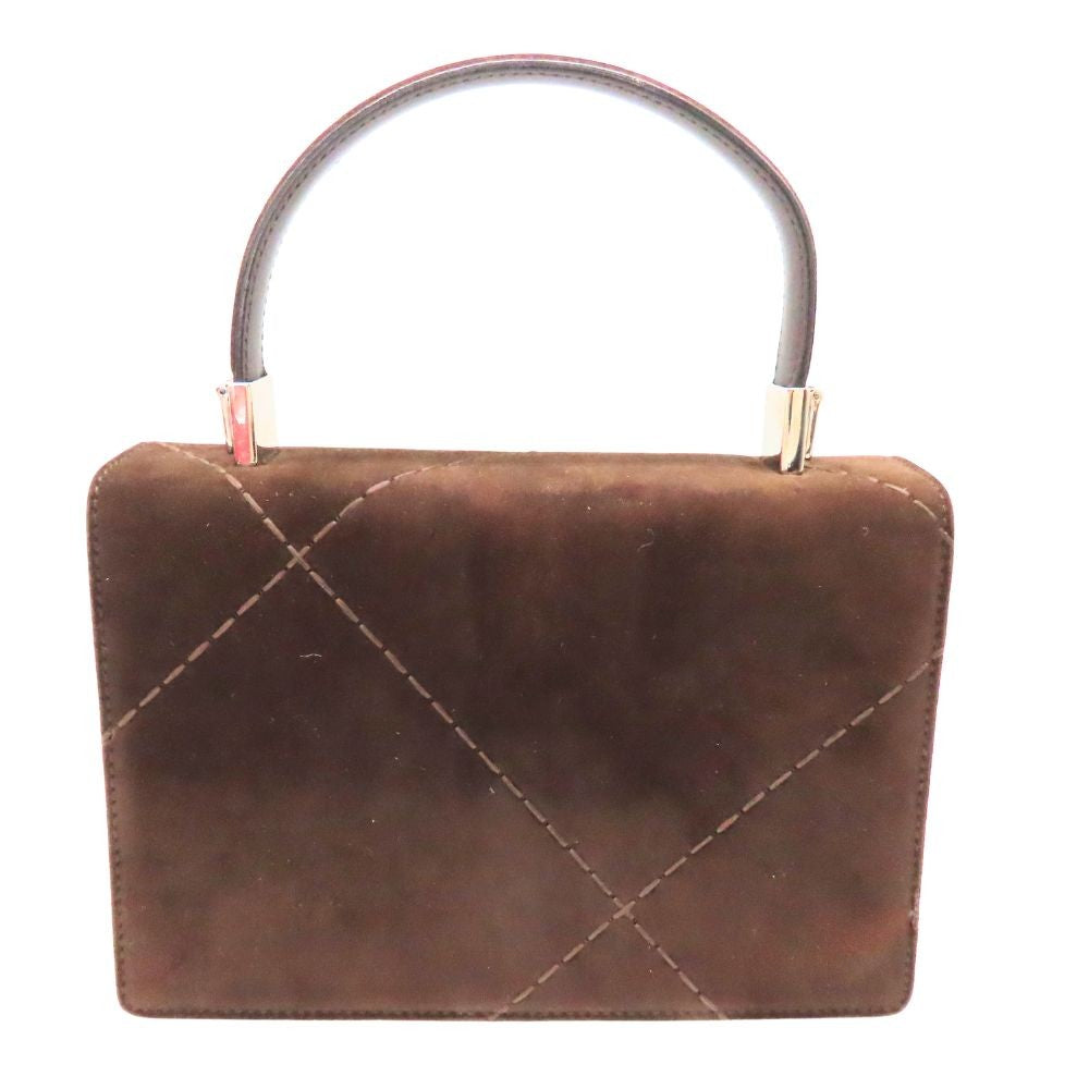 Salvatore Ferragamo Hand Shoulder Bag Tote Purse 2way Suede Brown Authentic