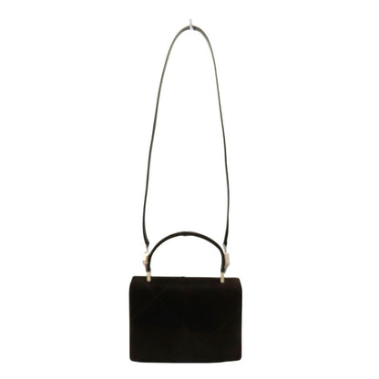 Salvatore Ferragamo Hand Shoulder Bag Tote Purse 2way Suede Brown Authentic