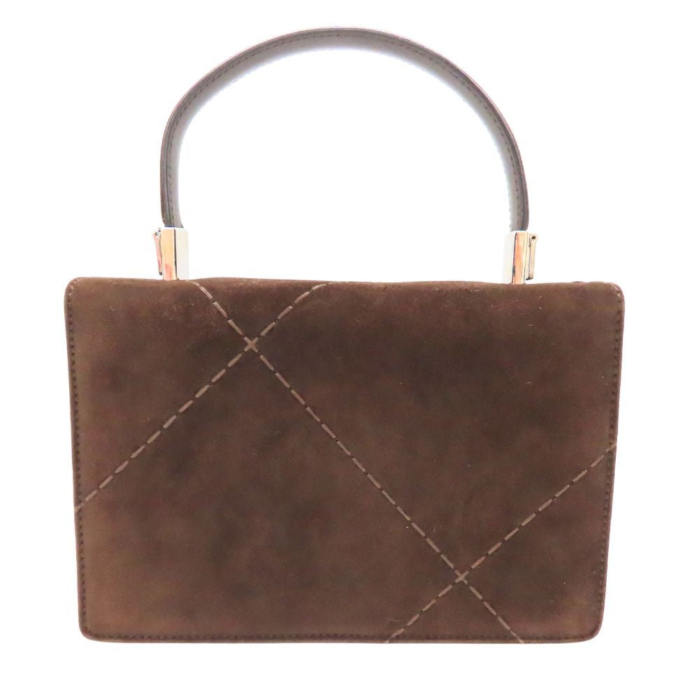 Salvatore Ferragamo Hand Shoulder Bag Tote Purse 2way Suede Brown Authentic