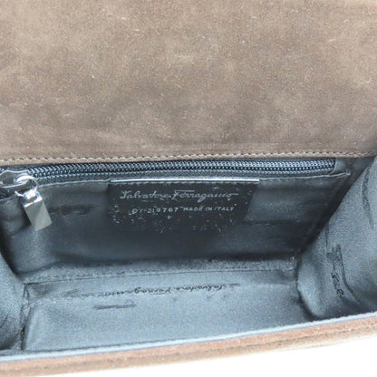 Salvatore Ferragamo Hand Shoulder Bag Tote Purse 2way Suede Brown Authentic