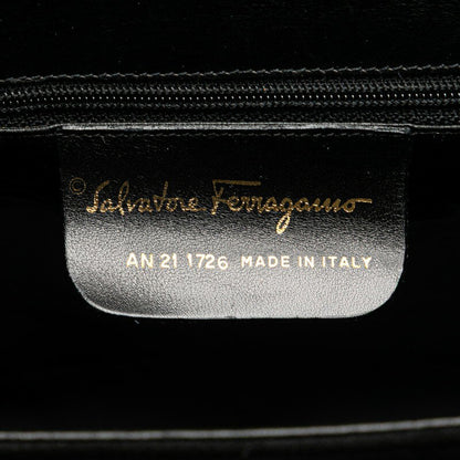 Salvatore Ferragamo Hand Bag Tote Purse Suede Black Authentic