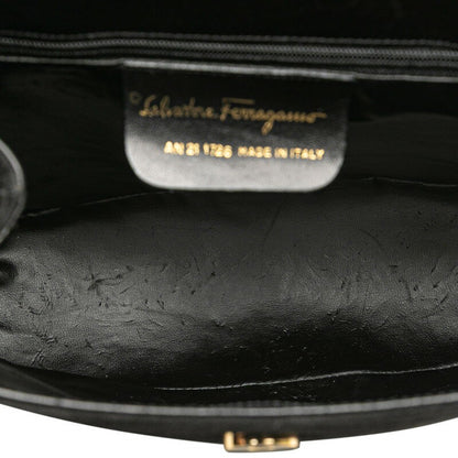 Salvatore Ferragamo Hand Bag Tote Purse Suede Black Authentic