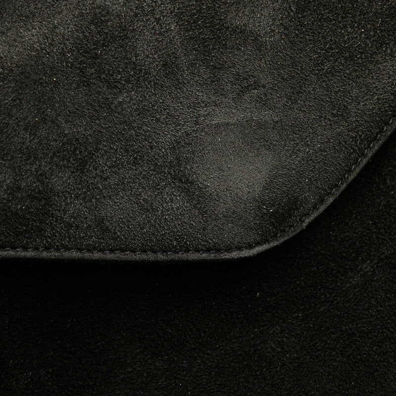 Salvatore Ferragamo Hand Bag Tote Purse Suede Black Authentic