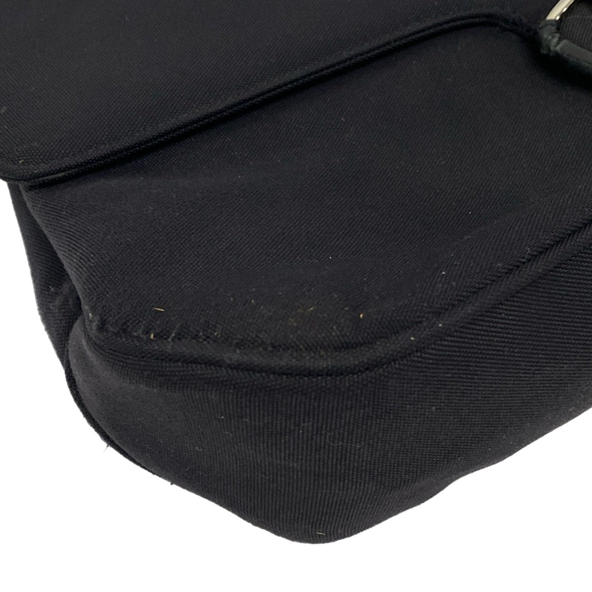 Salvatore Ferragamo Shoulder Bag Purse Vara Cotton Leather Black Authentic