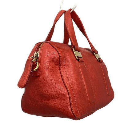 Salvatore Ferragamo Hand Bag Tote Purse Vara Leather Red Authentic