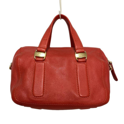 Salvatore Ferragamo Hand Bag Tote Purse Vara Leather Red Authentic